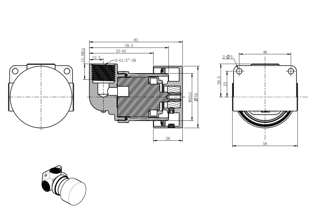 COMO Wall Mixer with Progressive Cartridge in Matte Black Tapware Arova 