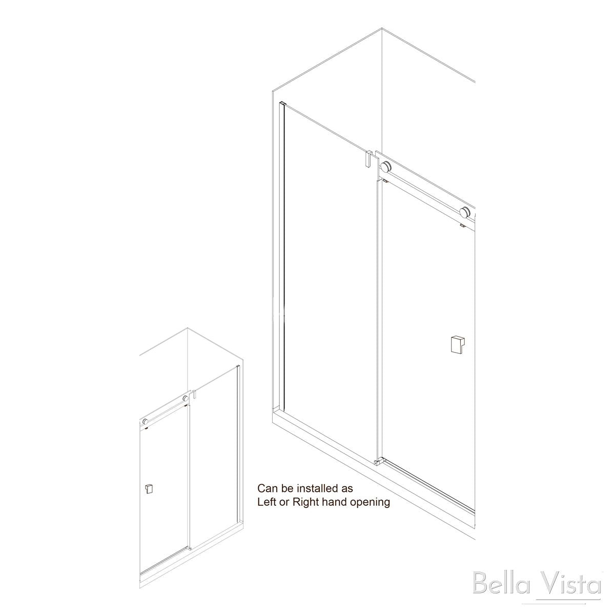 Custom Fully Frameless - Sliding Shower Screen - Front and Return - Multiple Sizes Showers Bella Vista 