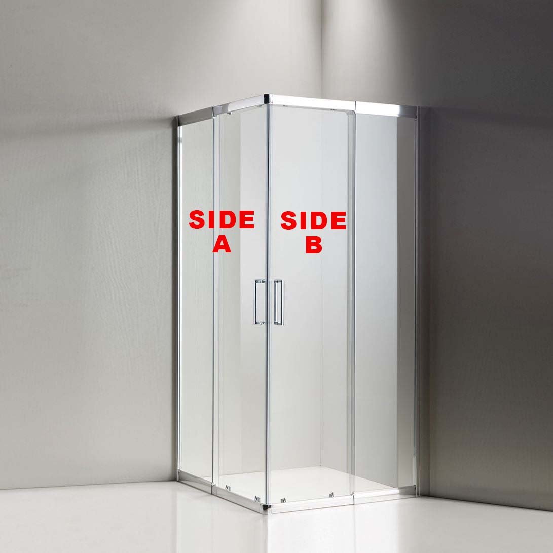 Double Door Sliding Semi Framed Shower Screen – Front and Return - Multiple Sizes Showers Shower Screen 