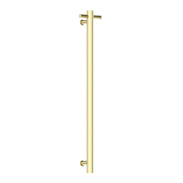 Nero Heated Vertical Towel Rail 900MM Brushed Gold | Arova Melbourne