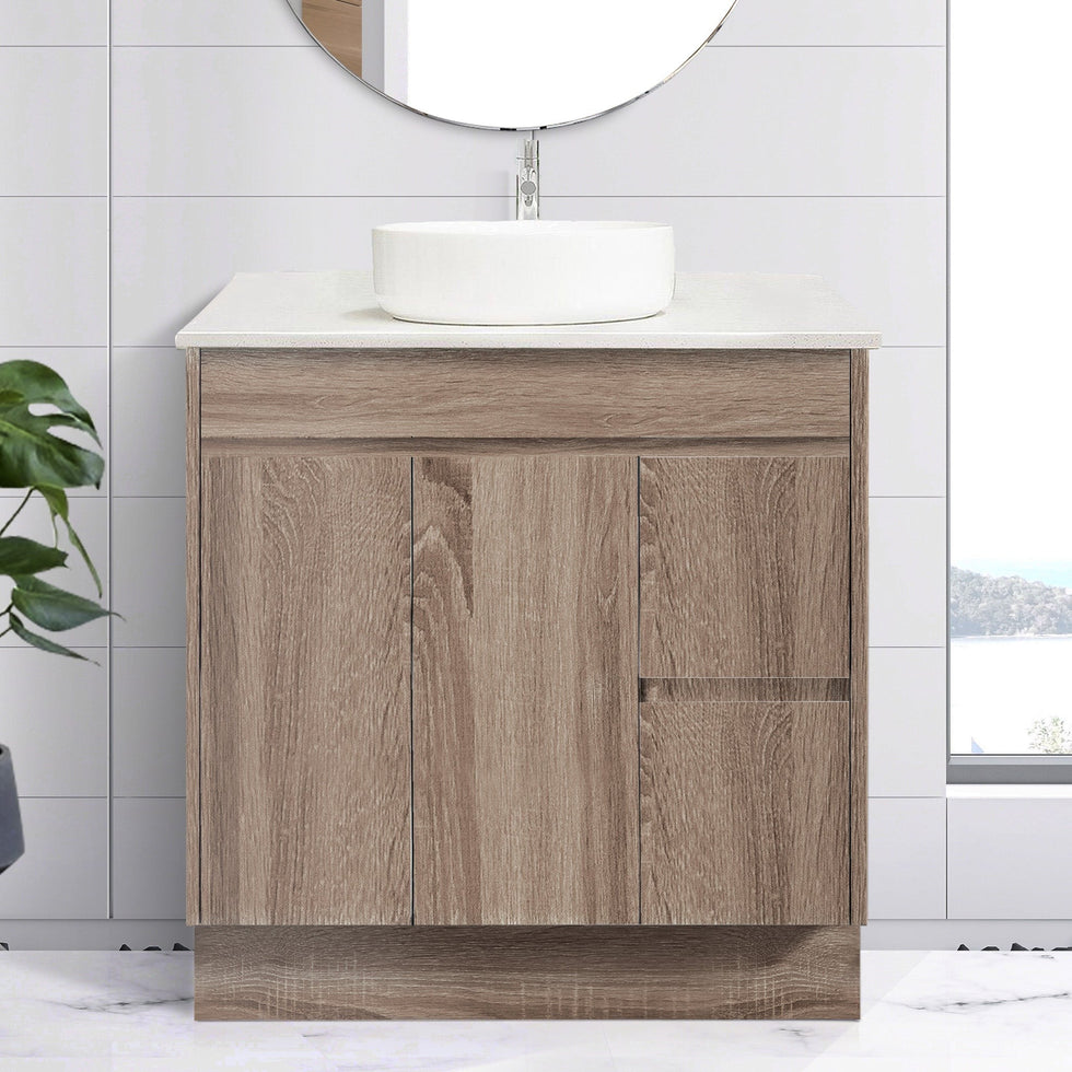 Logan 900mm Freestanding Bathroom Vanity Oak Timber Cabinet Melbourne – AROVA