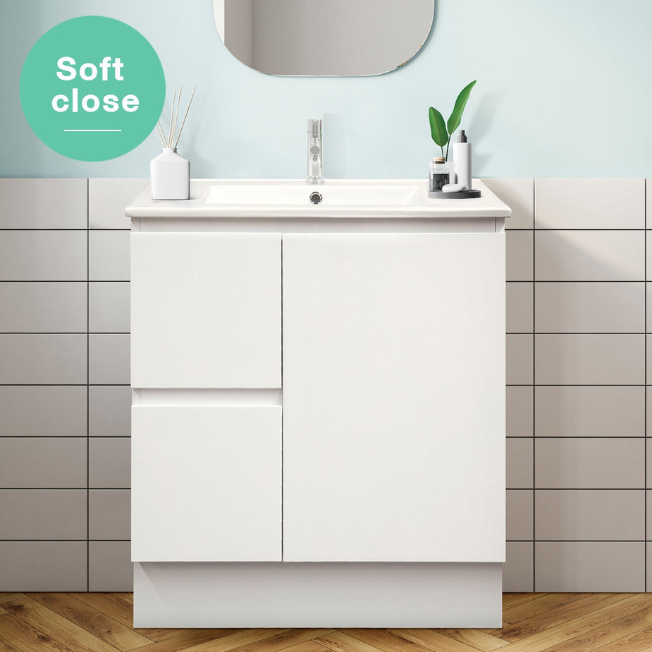 750mm Assembled Freestanding Bathroom Vanity 2 Pack Finger Pull Arova Melbourne – AROVA