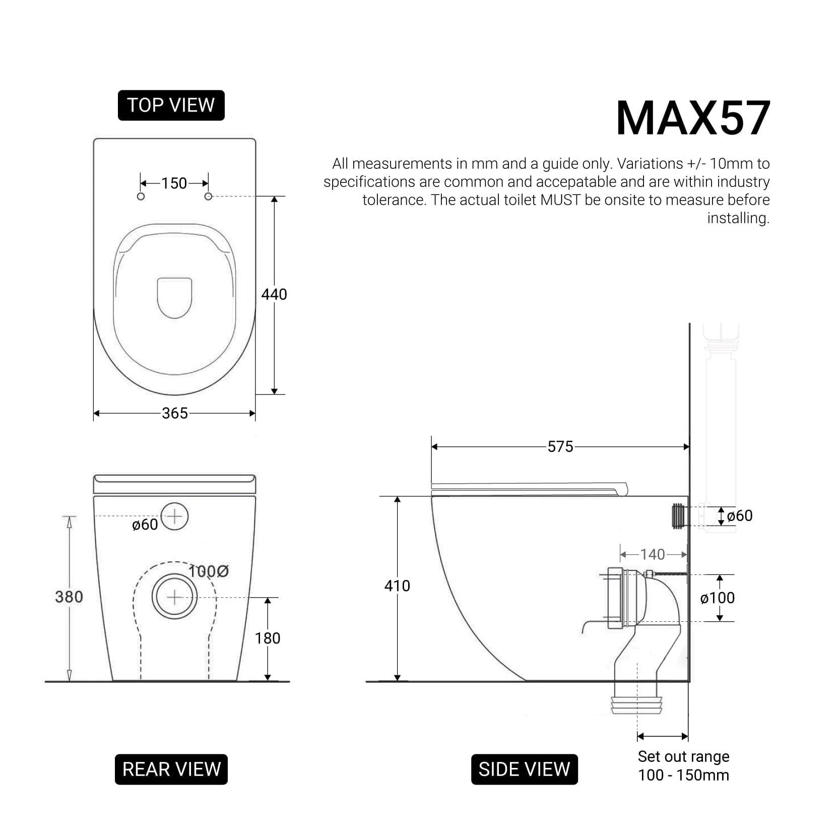 Max57 Rimless Tornado Floor Mount Toilet Pan Packaging - Geberit Sigma 8 Cistern & Round Button Toilets Arova 