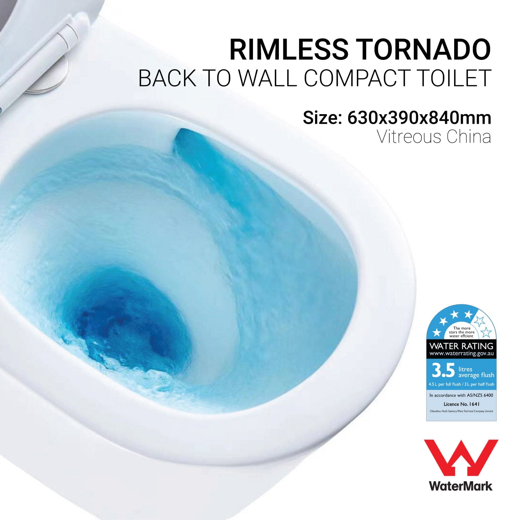 Max63 Rimless Tornado Compact Back to Wall Toilet Toilets Arova 