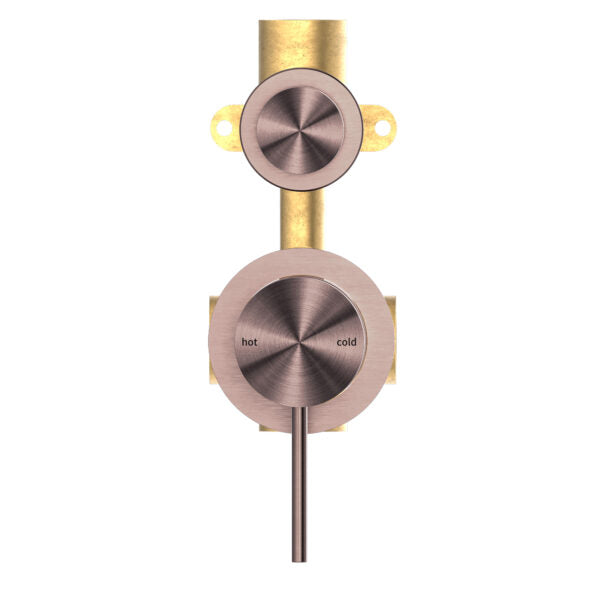 MECCA SHOWER MIXER WITH DIVERTOR SEPARATE BACK PLATE Brushed Bronze Tapware Nero 
