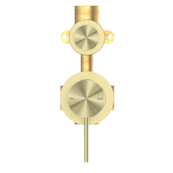 MECCA SHOWER MIXER WITH DIVERTOR SEPARATE BACK PLATE Brushed Gold Tapware Nero 