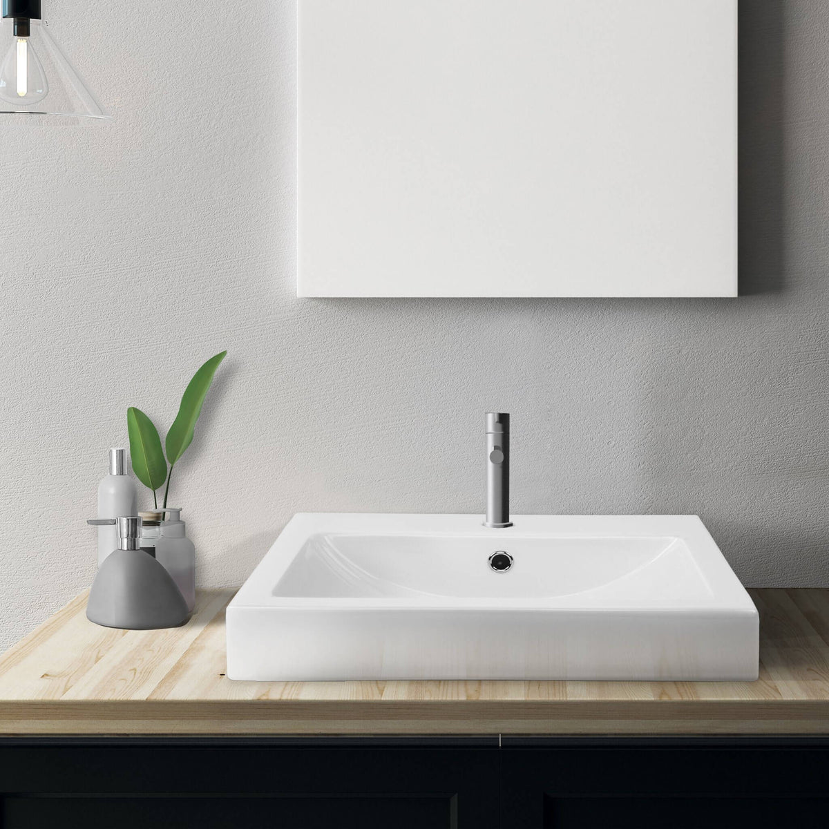 MEGGA-2 Half Inset Square Basin 1 Tap Hole