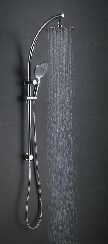 Mica Twin Shower Round Stylish Rail Chrome showers Arova 