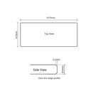 Ivory 1210x470mm vanity benchtop dimensions with 20mm thickness and 2mm Aris edge profile