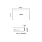 Ivory 610x470mm vanity benchtop dimensions with 20mm thickness and 2mm Aris edge profile
