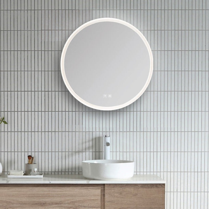 Moon Round Backlit LED Bathroom Mirror 70cm Vanities & Mirrors Arova 