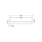 New MECCA Double Towel Rail 600MM Matte Black 2324D-MB Accessories Nero