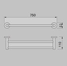 NIKO double towel rail in Brushed Nickel Accessories ECT