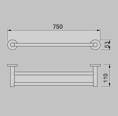 NIKO double towel rail in Brushed Nickel Accessories ECT