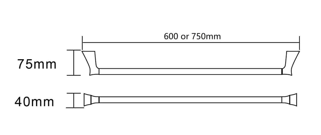 NIXON II Single Towel Rail in Gun Metal Accessories ECT 