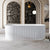 OPAL 1500mm V-Groove Fluted Oval Free Standing Bathtub Gloss White Baths AROVA 