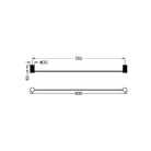 OPAL Single Towel Rail Brushed Nickel 800MM 2530-BN Accessories Nero