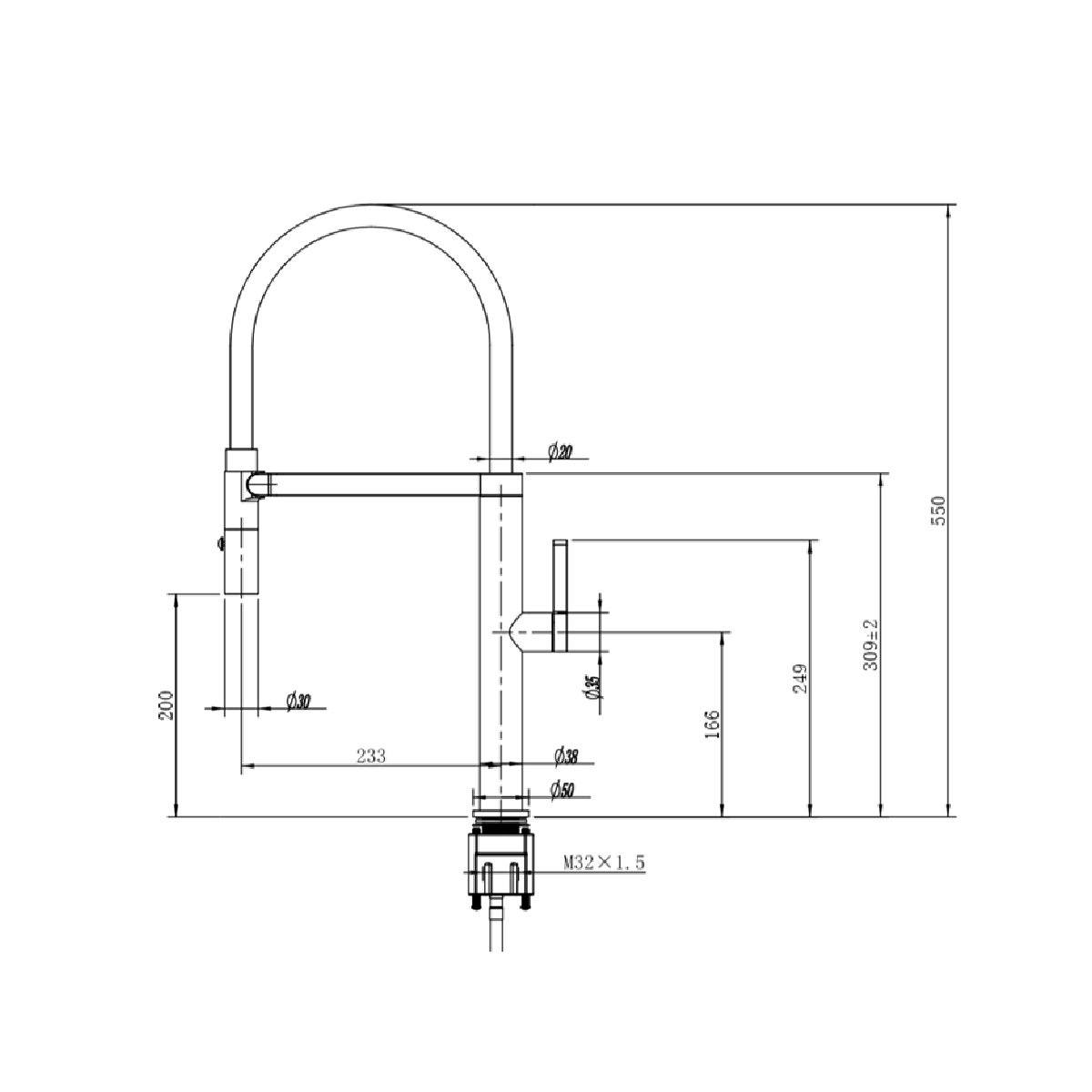 ROMEO Kitchen Sink Mixer w/Black Hose - WT6205 Tapware ECT 