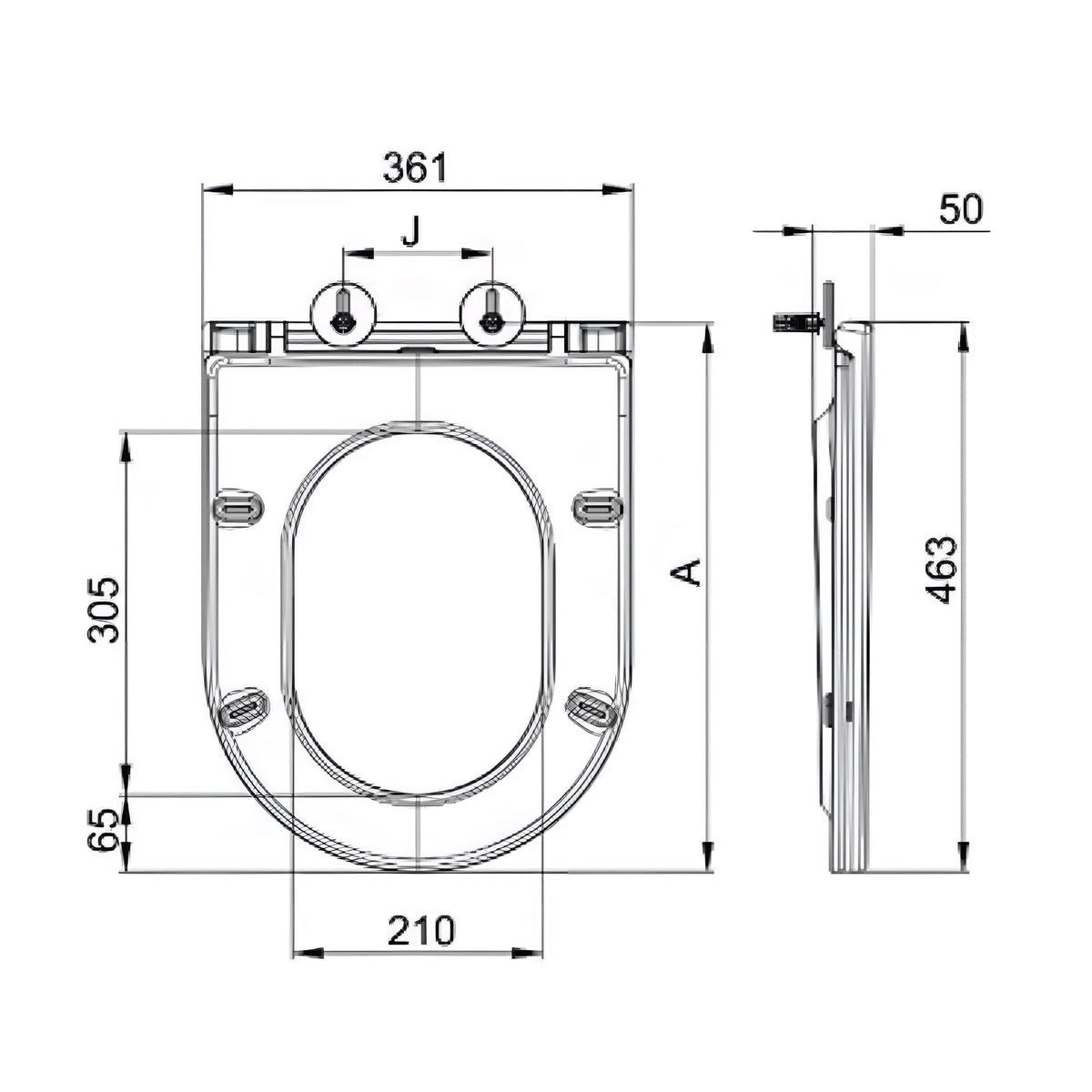 Soft Close UF Toilet Seat with Quick Release Design